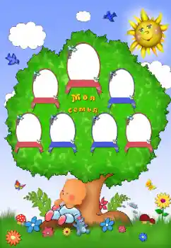 Photo effect from category Family tree № 162119. An inscription on the frame: My family