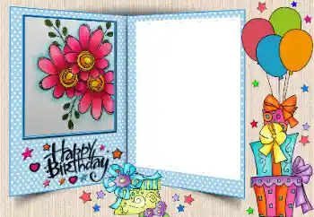 Photo effect from category Birthday cards № 205736. An inscription on the frame: Happy Birthday!