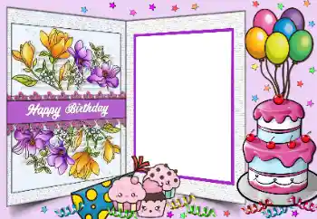 Photo effect from category Birthday cards № 205739. An inscription on the frame: Happy Birthday!
